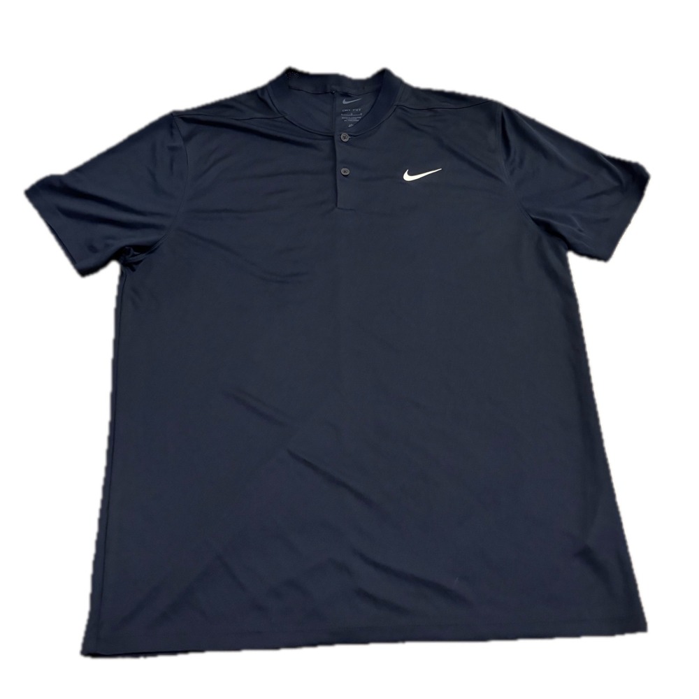 Nike Mens Dri-FIT Blade Collar Golf Polo Navy Blue DH0838-451 Size L